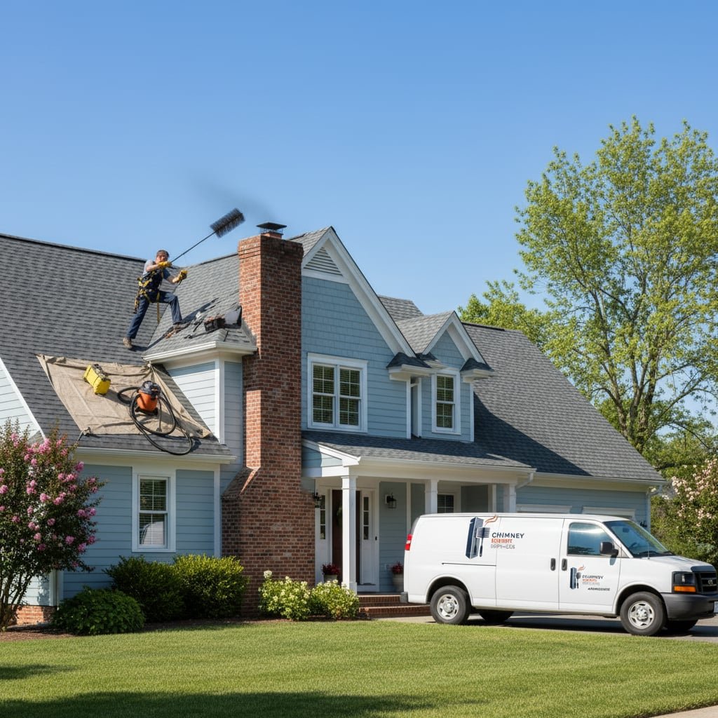 Chimney Expert Services team working on chimney